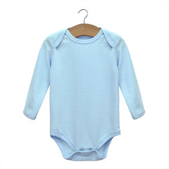 Blue Full-sleeve organic cotton baby bodysuit for 0–12 months