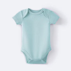 Organic sot aqua cotton baby bodysuit made from GOTS-certified organic cotton