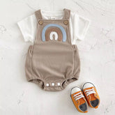 Soft & Sunny – Rainbow Baby Overalls Set