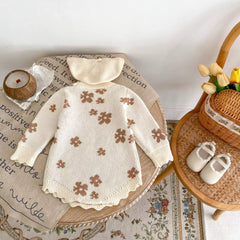 Soft knit baby onesie for cooler weather