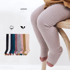Ribbed baby tights with flexible waistband