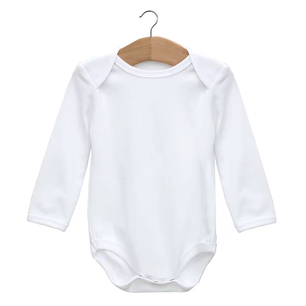 White Organic cotton baby bodysuit with full sleeves