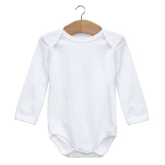 White Organic cotton baby bodysuit with full sleeves