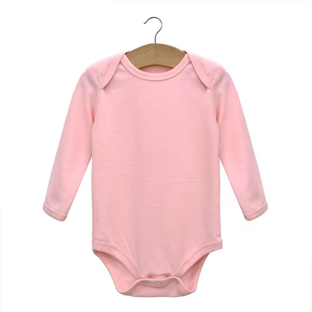 Pink Full-sleeve organic cotton baby bodysuit for 0–12 months
