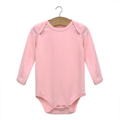 Pink Full-sleeve organic cotton baby bodysuit for 0–12 months