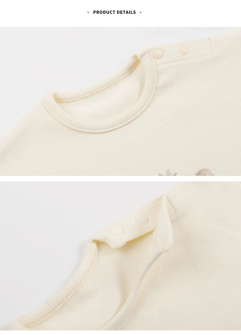 soft cotton baby shirt with shoulder snap buttons