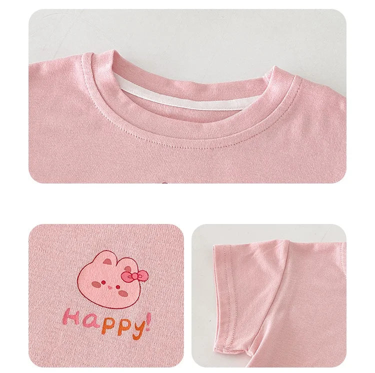 Close up of pink stretch baby t-shirt fabric