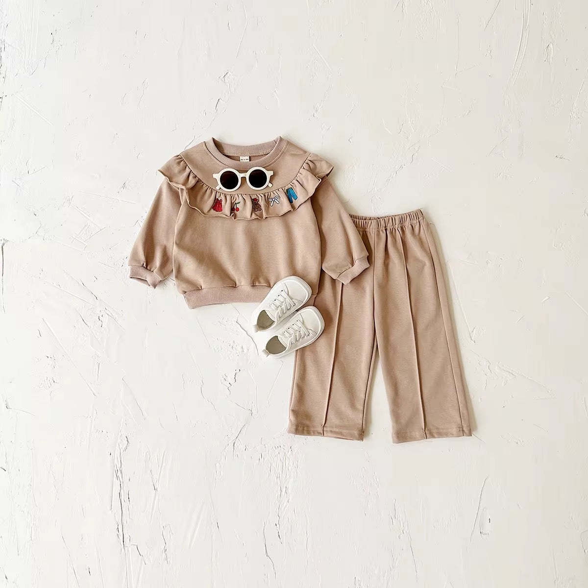 Nature Tree NZ embroidery flounce baby set