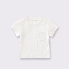 Minimal bamboo baby t-shirt with front pocket