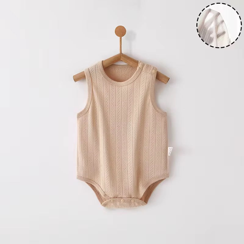 100% cotton baby onesie – soft and breathable sleeveless design