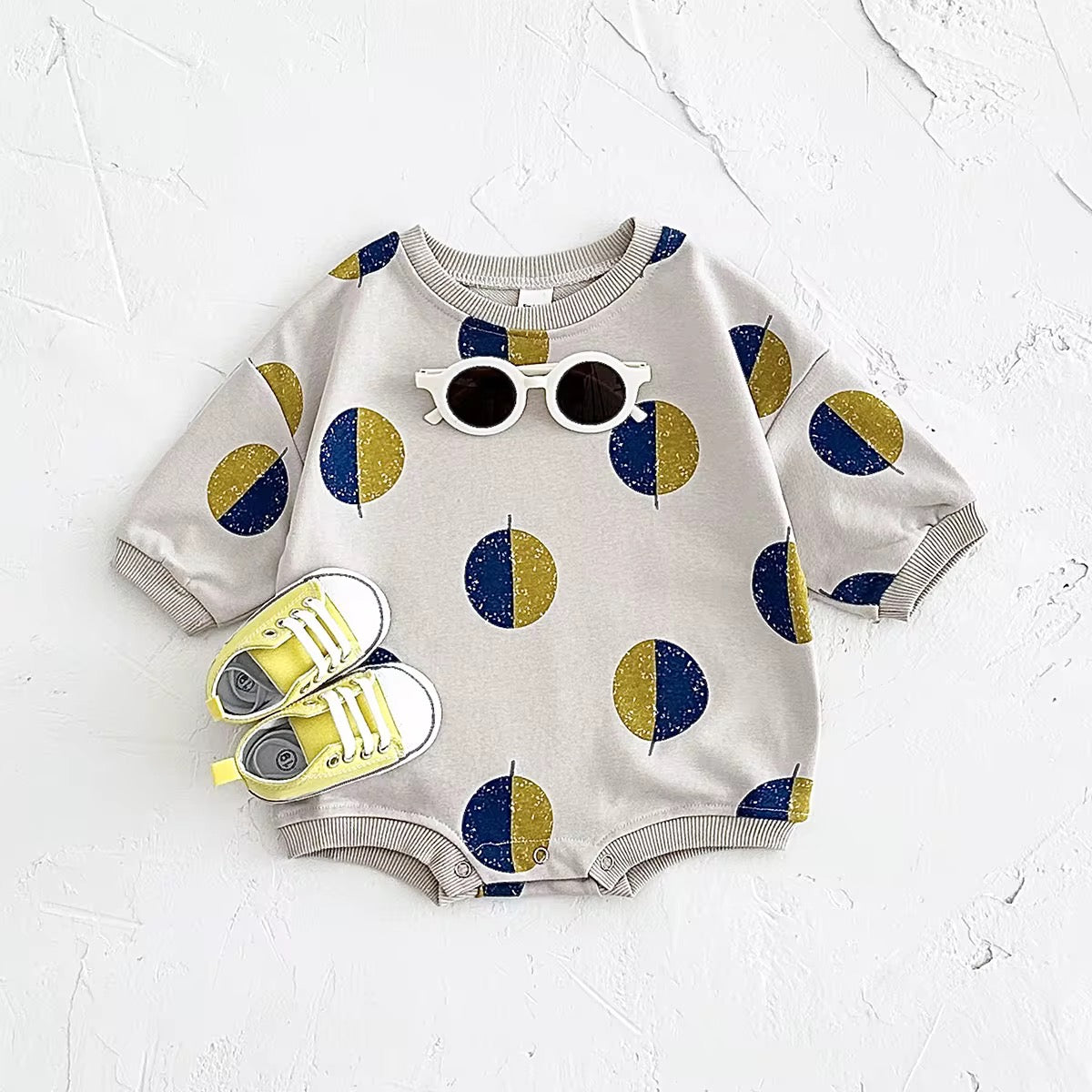 Long Sleeve Romper – Retro Polka Play