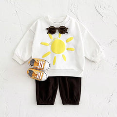 baby 2-piece sweatshirt and corduroy pants set front view
