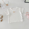 White stretch baby t-shirt for toddlers 12 to 36 months